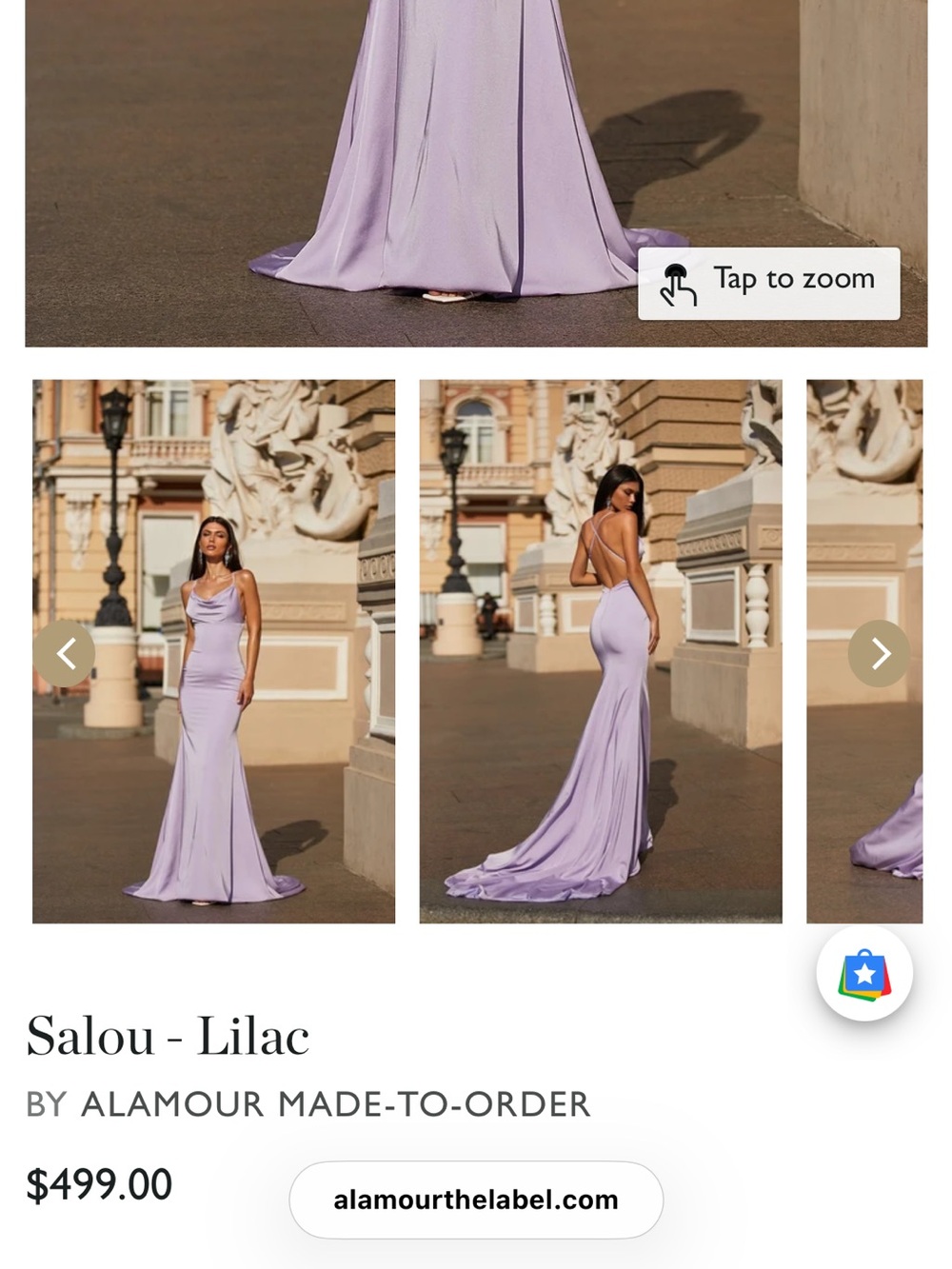 Alamour The Label Lilac Backless Satin Mermaid Gown